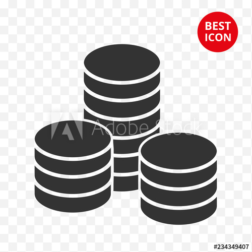 500x500 Coins Stack Vector Isolated Illustration Modern Coin Stacked Icon