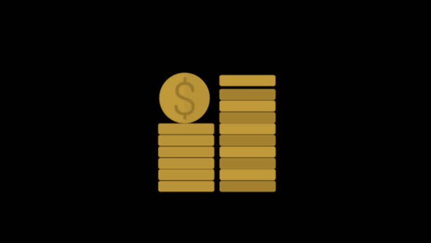 852x480 Coin Stack Icon Animation With Stock Footage Video