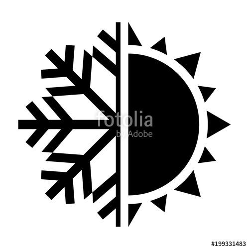 Sun And Snowflake Symbol Hot And Cold Icon Vector Illustration 500x500 Sun And Snowflake Symbol Hot And Cold Icon Vector Illustration