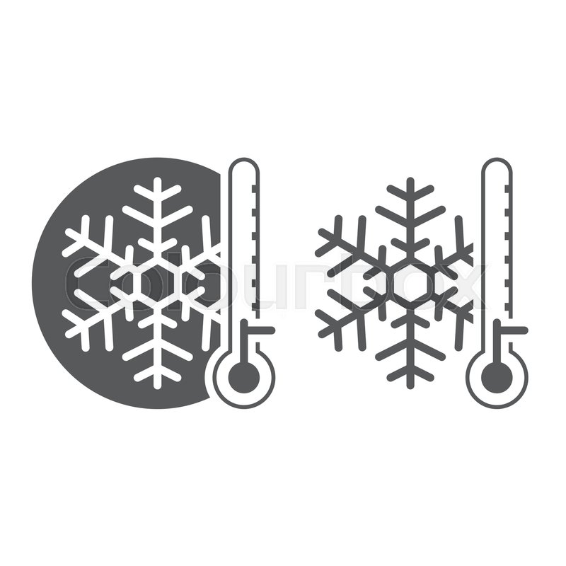 800x800 Cold Weather Icon Solid And Outline Stock Vector Colourbox