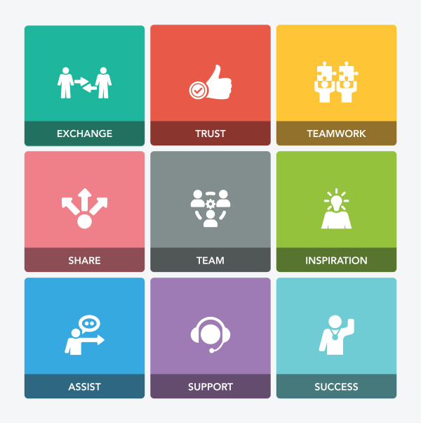 600x602 Collaboration Icons Set Free Download