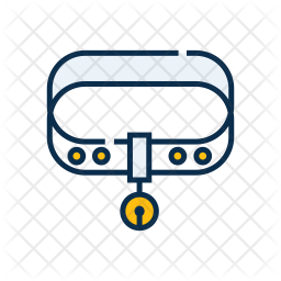 256x256 Dog Collar Icon Of Colored Outline Style