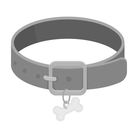 450x450 Dog Collar Icon In Monochrome Style Isolated On White Background