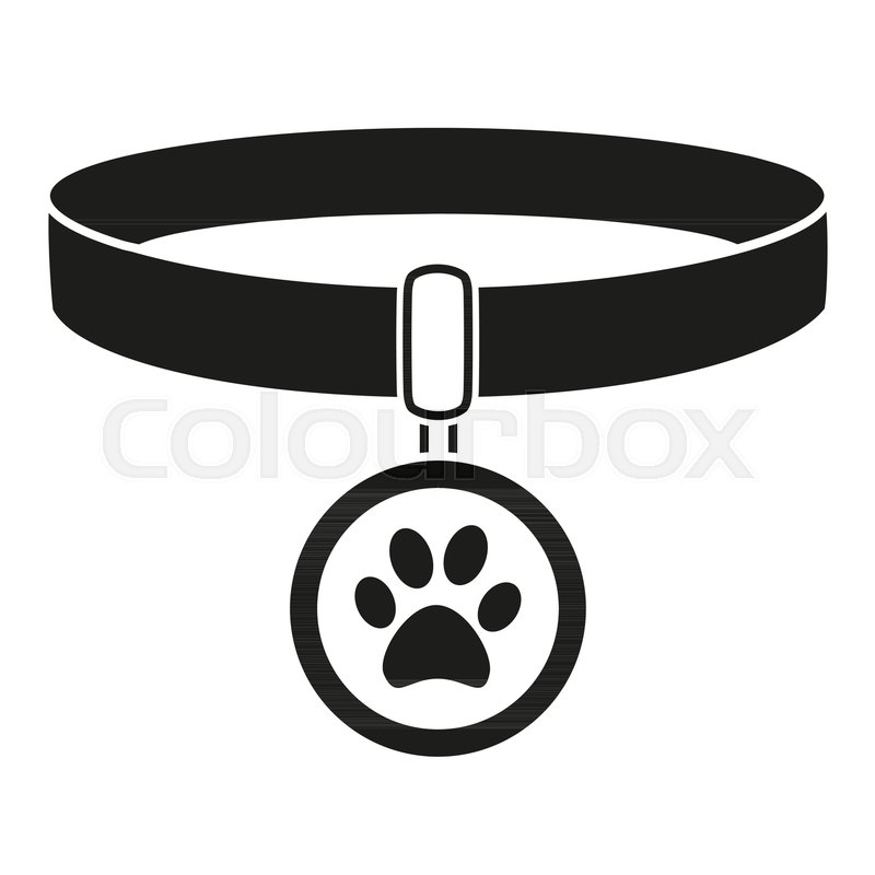 800x800 Black And White Pet Collar Silhouette Stock Vector Colourbox