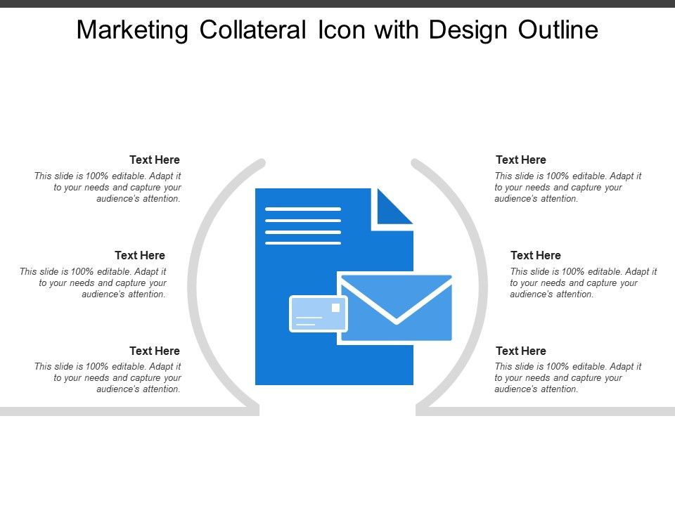 960x720 Marketing Collateral Icon With Design Outline Powerpoint Slide