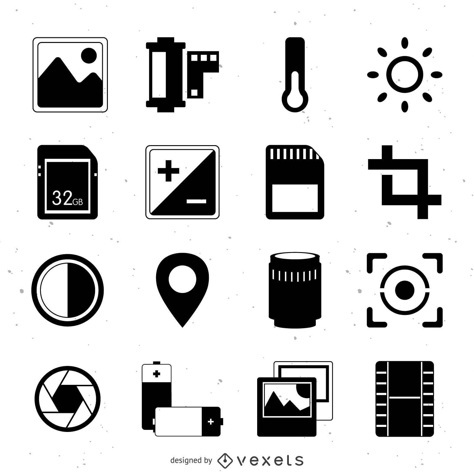 1600x1600 Flat Photography Icons Collection