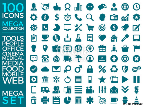500x369 Set Of Icons, Quality Icon Collection Vector Design Stock