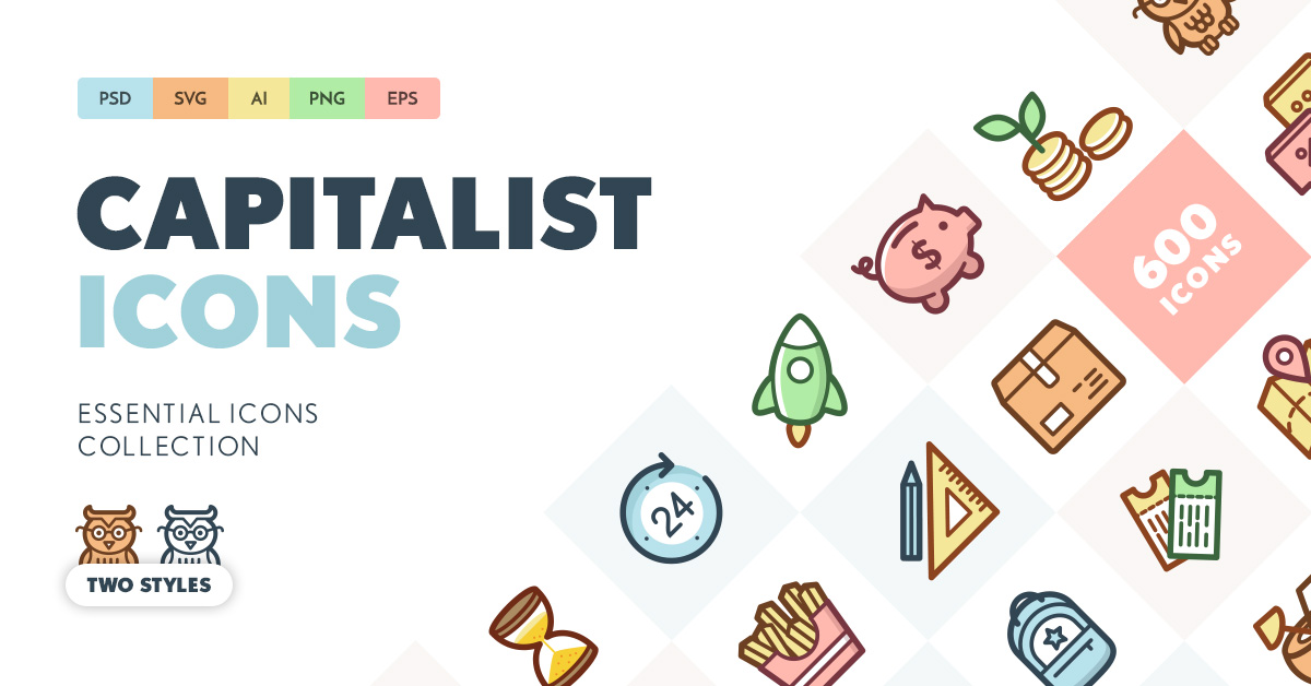 1200x628 Capitalist Icons Set A Collection Of Icons In Styles