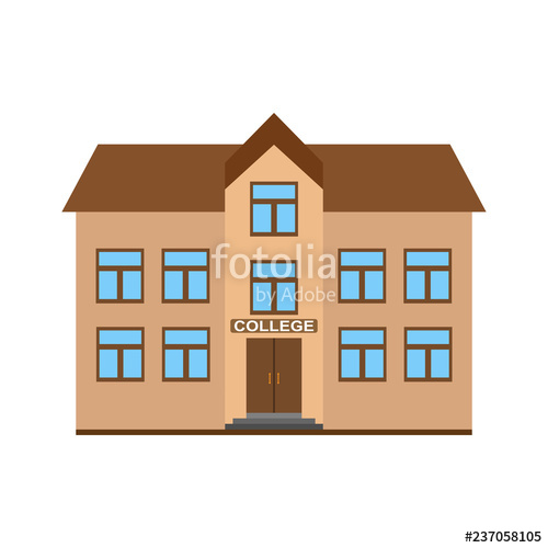 Colorful Icon Of A Two Story College Building Stock Image 500x500 Colorful Icon Of A Two Story College Building Stock Image
