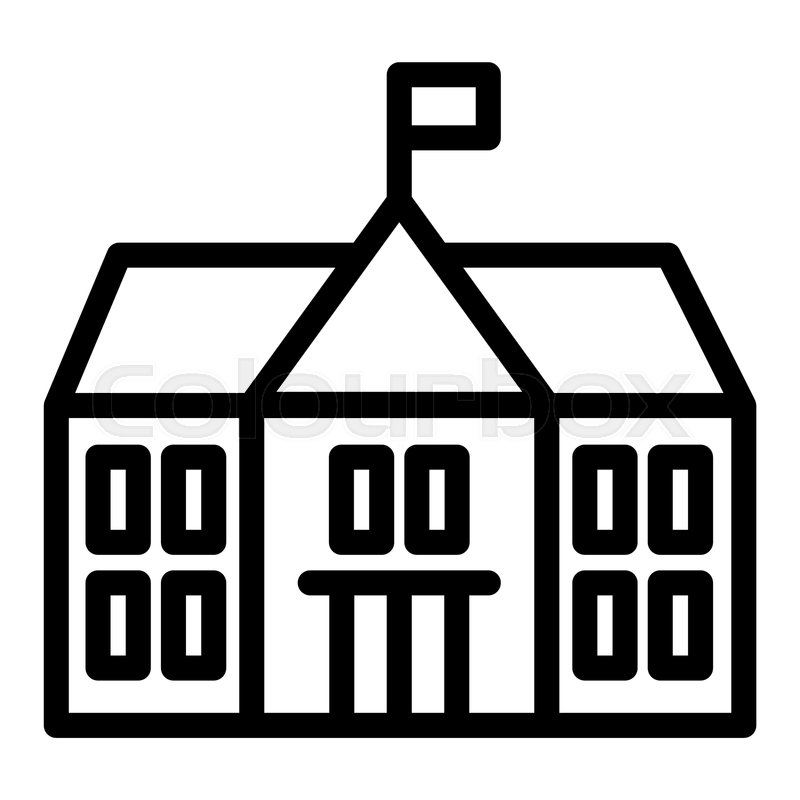 School Line Icon Building Vector Stock Vector Colourbox 800x800 School Line Icon Building Vector Stock Vector Colourbox