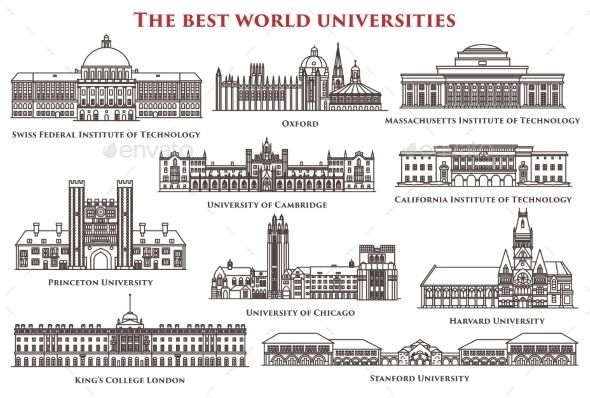 Set Of Isolated University And Institute Colleges Fonts Logos 590x398 Set Of Isolated University And Institute Colleges Fonts Logos