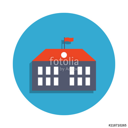 College Building Colored In Blue Badge Icon Element Of School 500x500 College Building Colored In Blue Badge Icon Element Of School