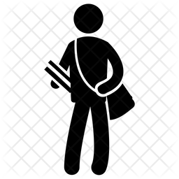 256x256 College Student Icon Of Glyph Style