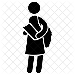 256x256 College Student Icon Of Glyph Style