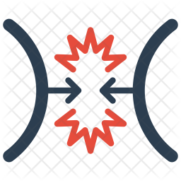 256x256 Collision Icon Of Flat Style