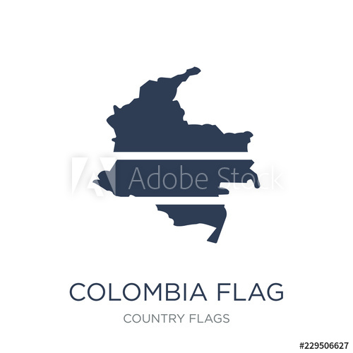 500x500 Colombia Flag Icon Trendy Flat Vector Colombia Flag Icon On White