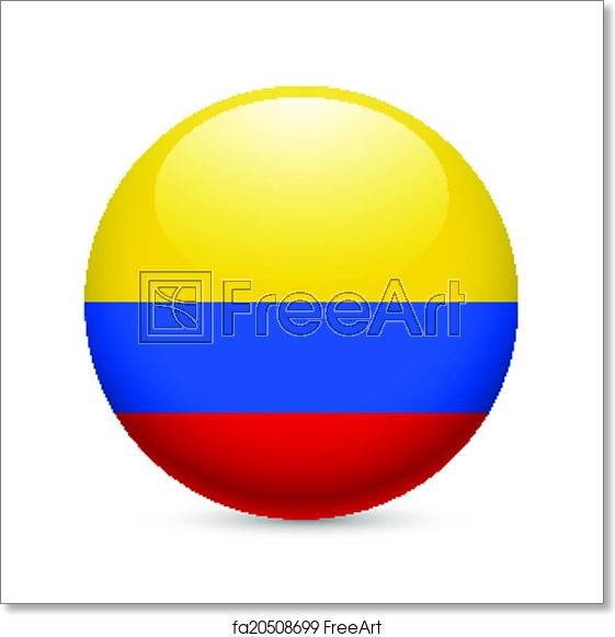 561x581 Free Art Print Of Round Glossy Icon Of Colombia Flag Of Colombia