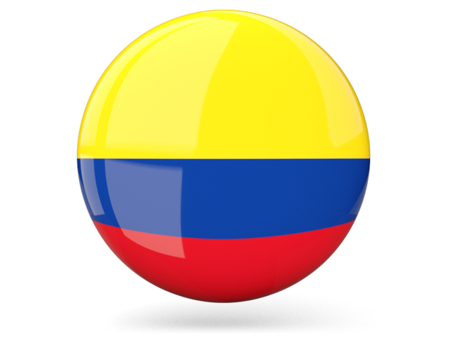 640x480 Glossy Round Icon Illustration Of Flag Of Colombia