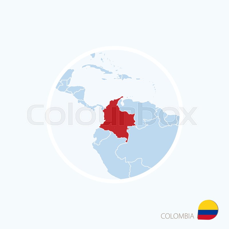 800x800 Map Icon Of Colombia Blue Map Of Stock Vector Colourbox