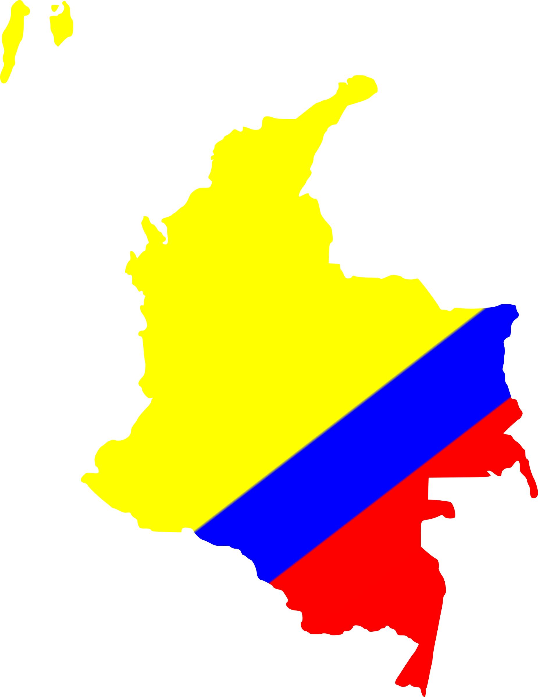 1850x2400 Map Of Colombia Icons Png
