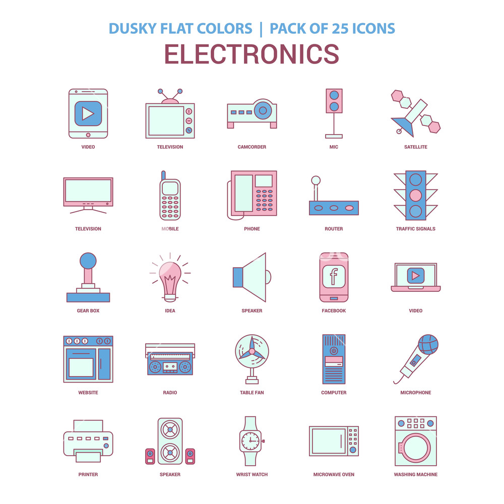 1000x1000 Electronics Icon Dusky Flat Color