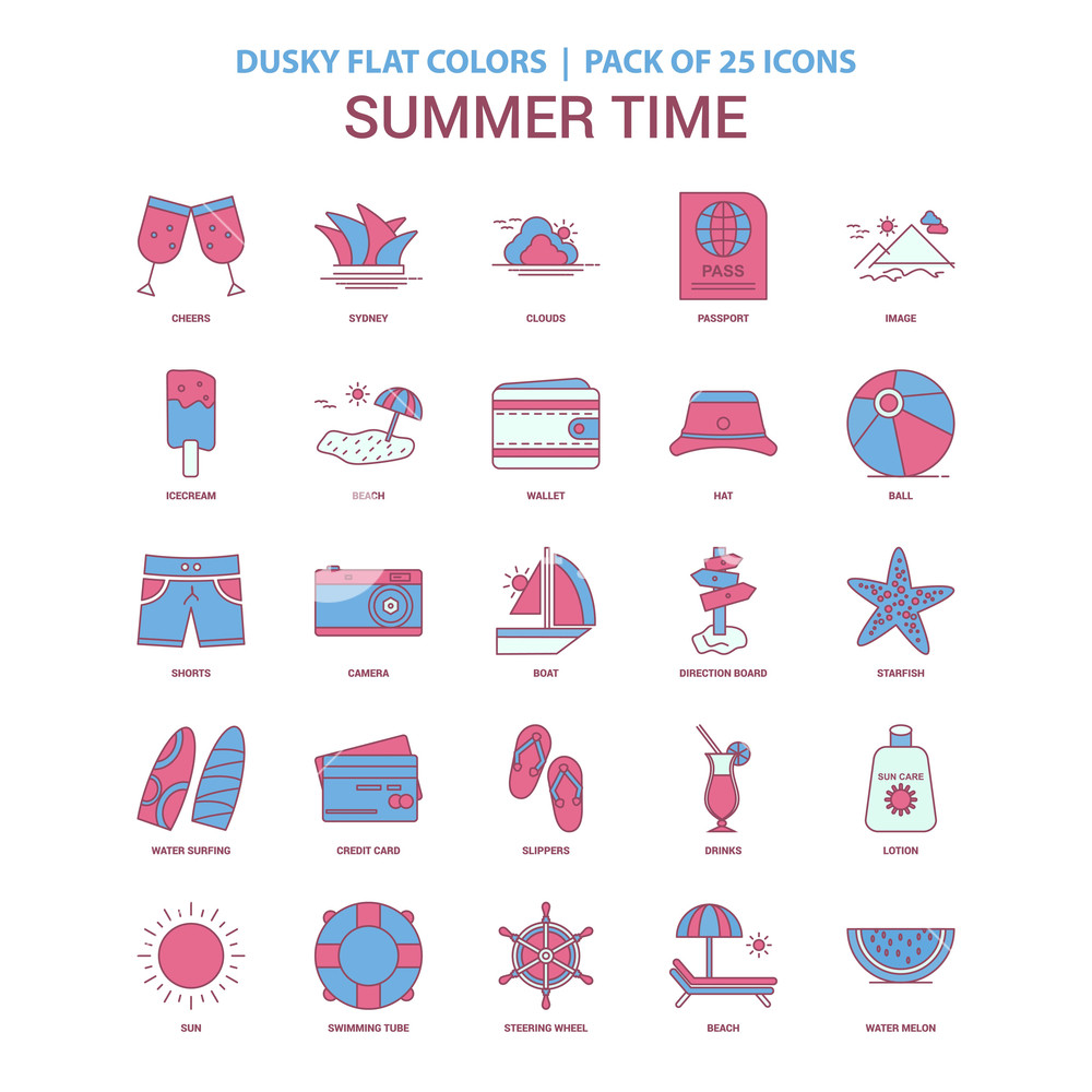 1000x1000 Summer Time Icon Dusky Flat Color
