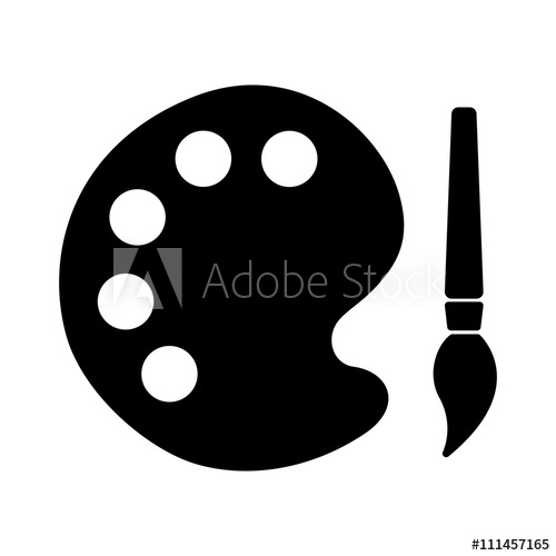 500x500 Color Palette Icon On White Background