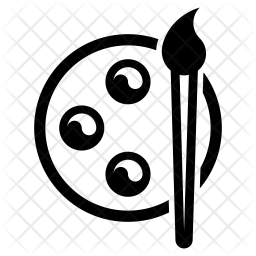 256x256 Color Palette Icon Of Glyph Style