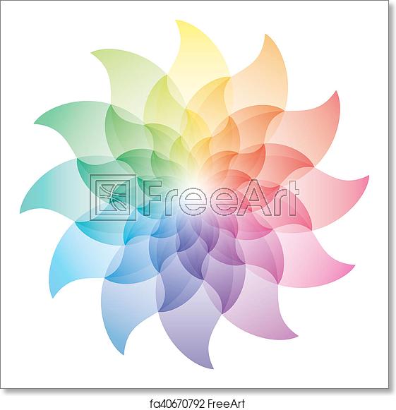 561x581 Free Art Print Of Beautiful Lotus Flower Color Wheel Icon