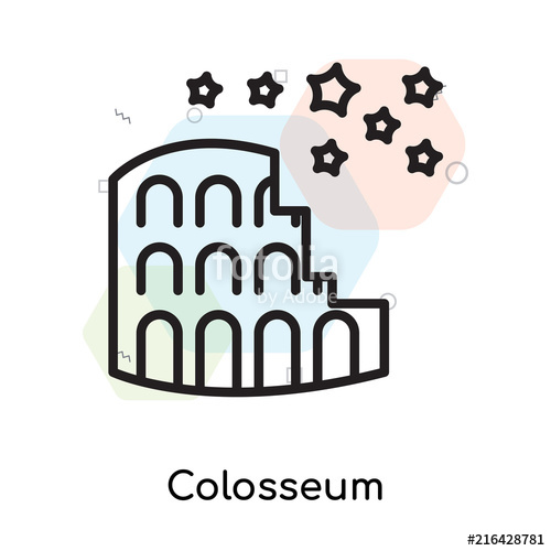 500x500 Colosseum Icon Vector Sign And Symbol Isolated On White Background