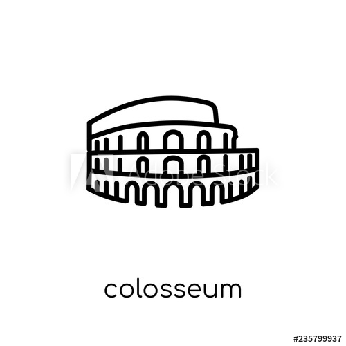 500x500 Colosseum Icon Trendy Modern Flat Linear Vector Colosseum Icon