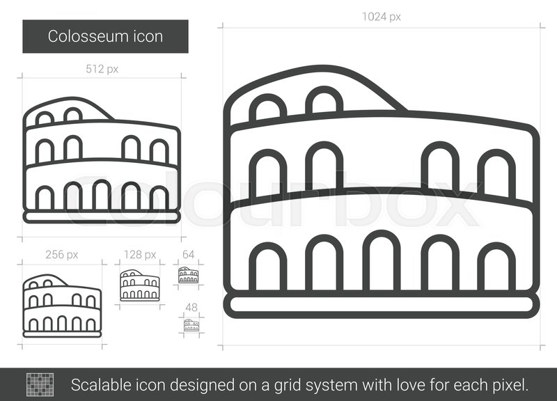 800x576 Colosseum Vector Line Icon Isolated On Stock Vector Colourbox