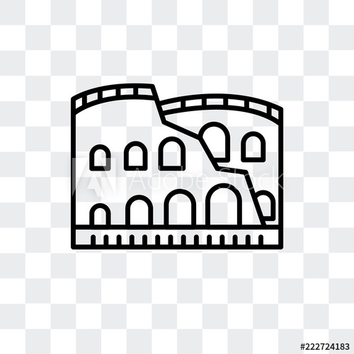 500x500 Colosseum Icon Isolated On Transparent Background Modern