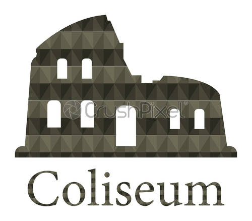 500x438 Colosseum Icon, Stock Vector Crushpixel
