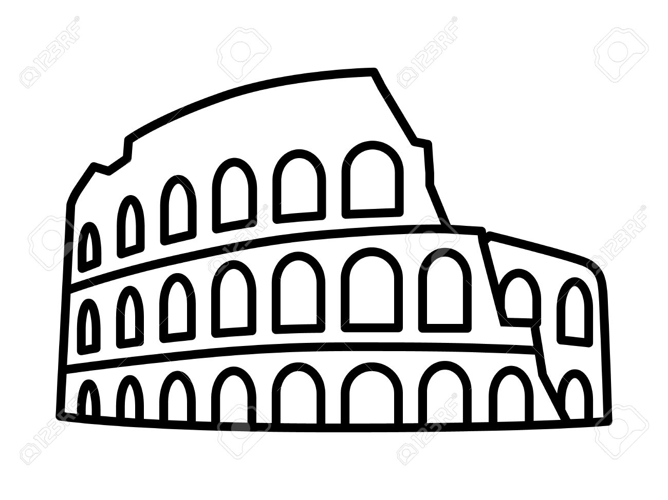 Силуэт известного города Колизей