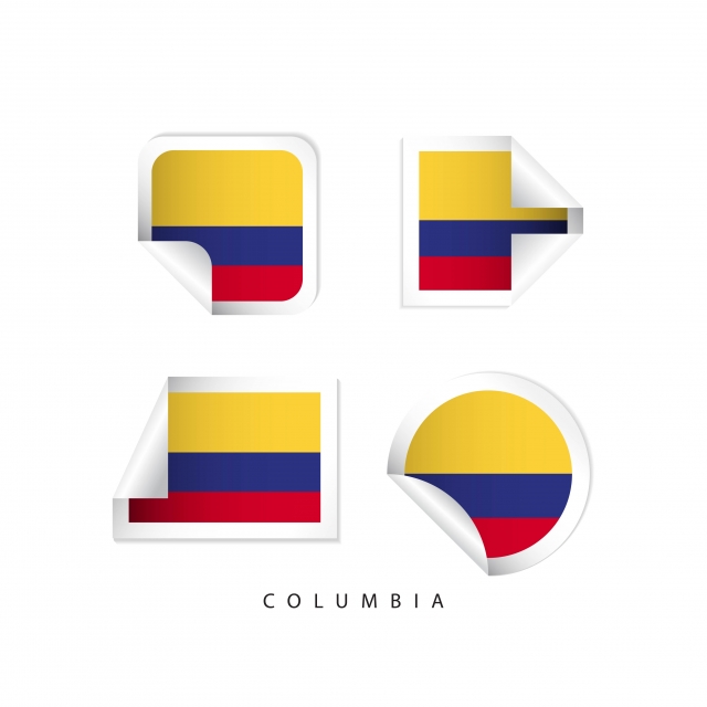 640x640 Columbia Label Flags Vector Template Design Illustration, Flag