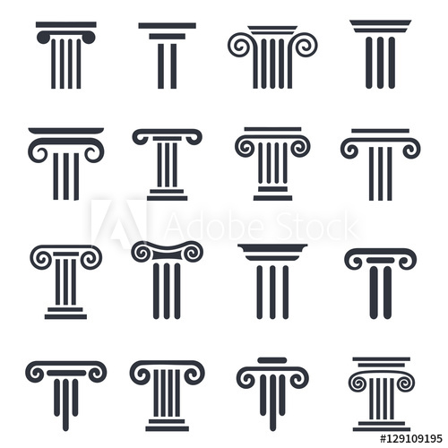 500x500 Black Column Icons Ancient Columns Vector Icon Set Vector Black