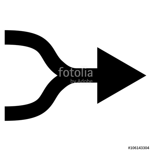 500x500 Combine Arrow Right Vector Icon Style Is Flat Icon Symbol, Black