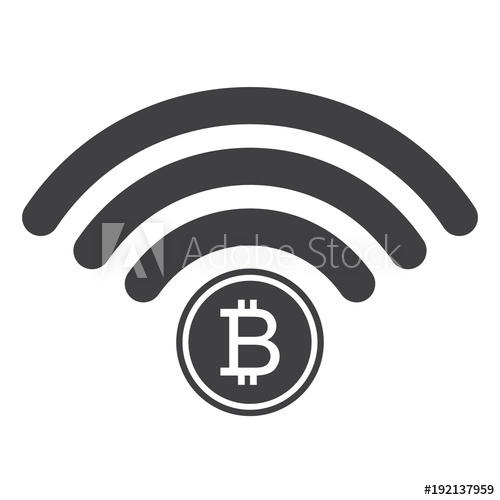 500x500 Bitcoin Combine With Wifi Symbol Sign Icon For Internet Money