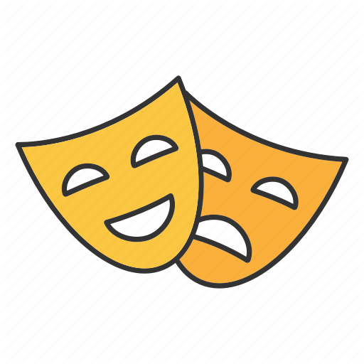 512x512 Comedy, Drama, Happy, Mask, Sad, Theater, Tragedy Icon