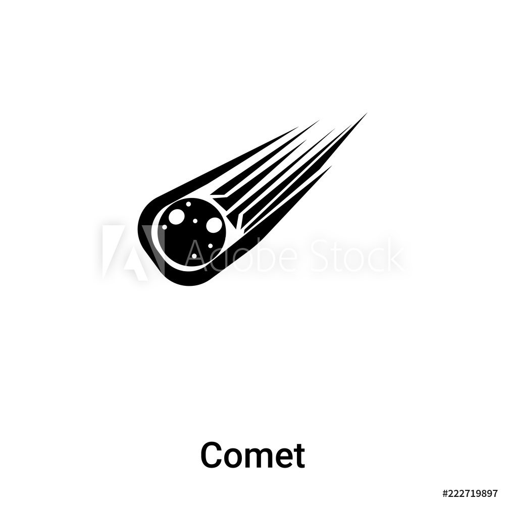 1000x1000 Photo Art Print Comet Icon Vector Isolated On White Background
