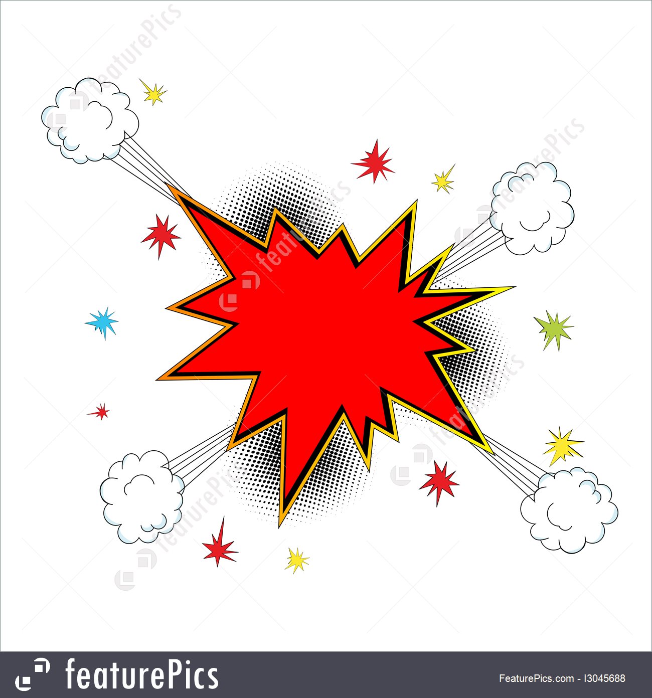 1300x1392 Explosion Icon Comic Style Illustration