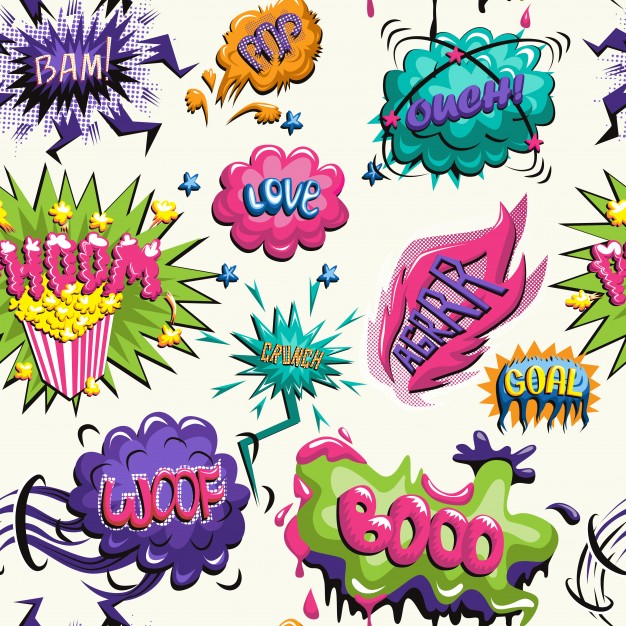 626x626 Vector Seamless Pattern Of Comic Icon Vector Free Download