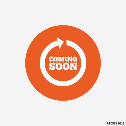 500x500 Coming Soon Icon Promotion Announcement Symbol Stock Image