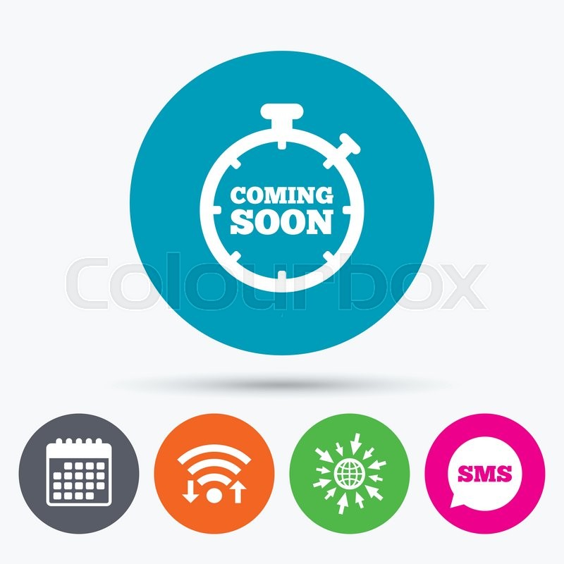 800x800 Wifi, Sms And Calendar Icons Coming Stock Vector Colourbox