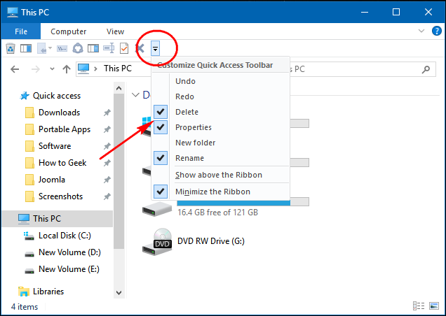 How To Customize Explorer's Quick Access Toolbar In Windows 636x452 How To Customize Explorer's Quick Access Toolbar In Windows