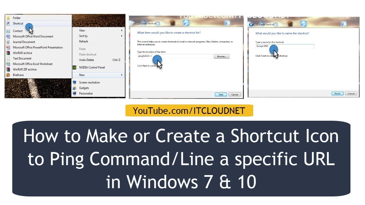1280x720 How To Make Or Create A Shortcut Icon To Ping Commandline