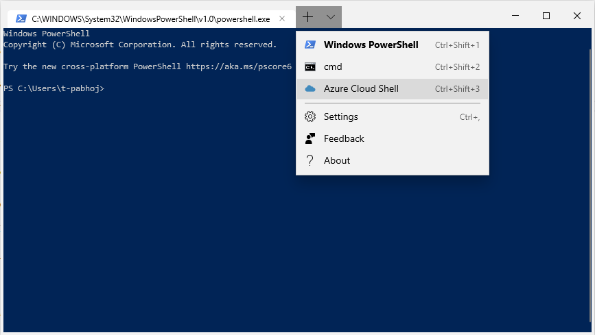 867x489 The Azure Cloud Shell Connector In Windows Terminal Windows