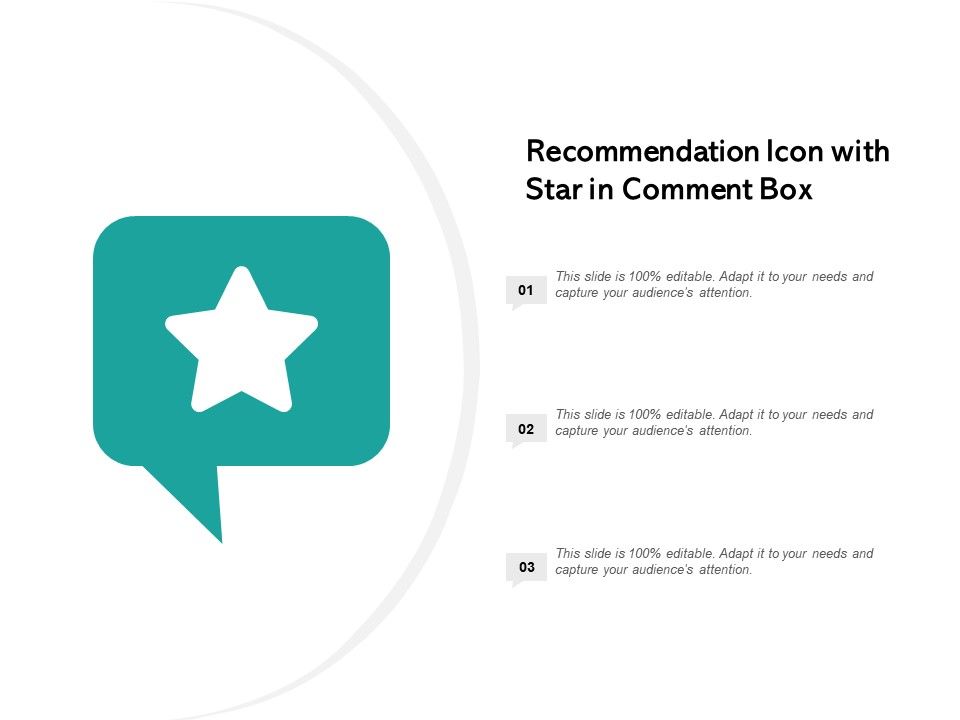960x720 Recommendation Icon With Star In Comment Box Powerpoint