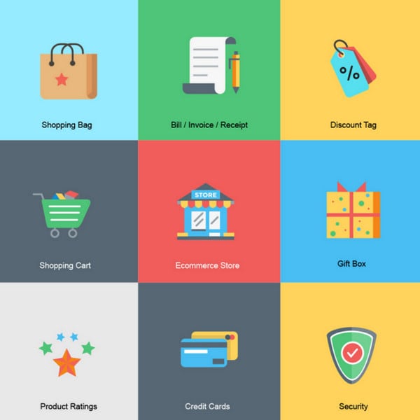 600x600 Free Shopping Cart, Payment And Other E Commerce Icons